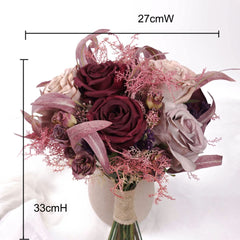 Artificial Rose Bouquet 27cmW x 33cmH