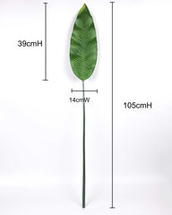 1 x Artificial Banana Leaf Stem 105cmH