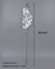 9 Heads Artificial Real-touch Orchid 90cmH