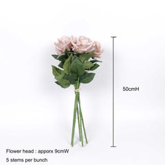 5H Real-touch Long Stemmed Rose Bouquet 50cmH