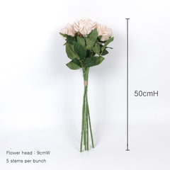 5H Real-touch Long Stemmed Rose Bouquet 50cmH